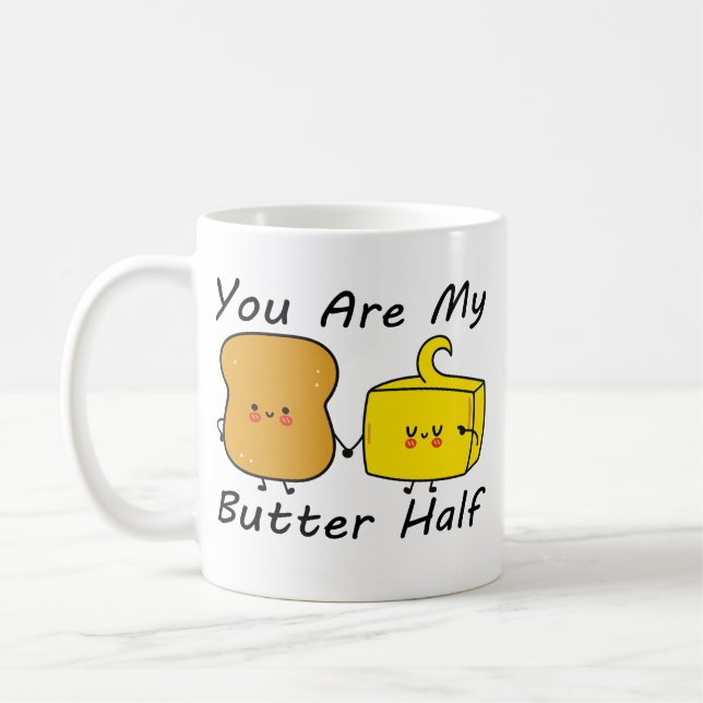 Du Är Min Smörhalva, Alla hjärtans dag-citat Kaffemugg (Vänster)