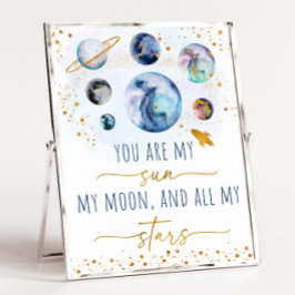 Du är min Sol Måne Stars Space Blue & Guld Poster