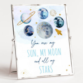 Du är min Sol Måne Stars Space Blue & Guld Poster