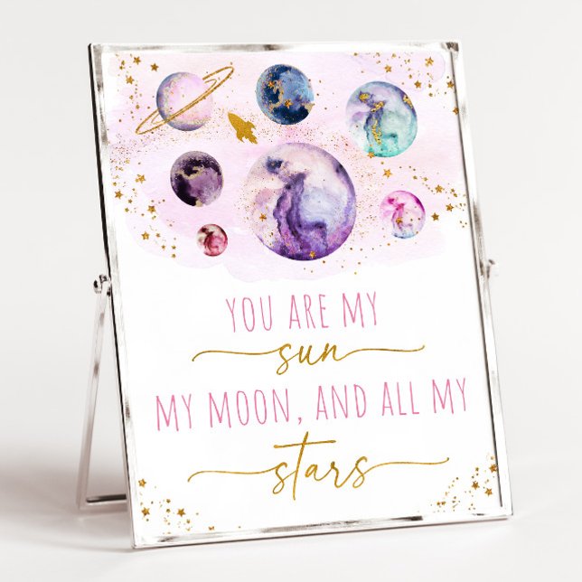 Du är min Sol Måne Stars Space Rosa och Guld Poster (Skapare uppladdad)