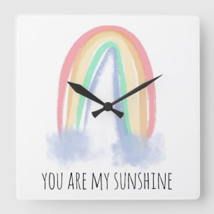 Du är min solfärgsfärgade regnbåge  fyrkantig klocka