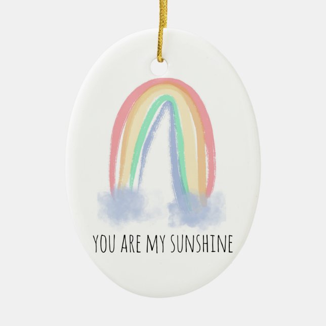 Du är min solfärgsfärgade regnbåge julgransprydnad keramik (Framsidan)