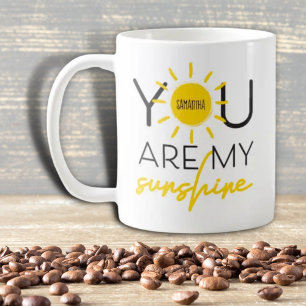 Du är min solljus-Gult Black Kaffemugg