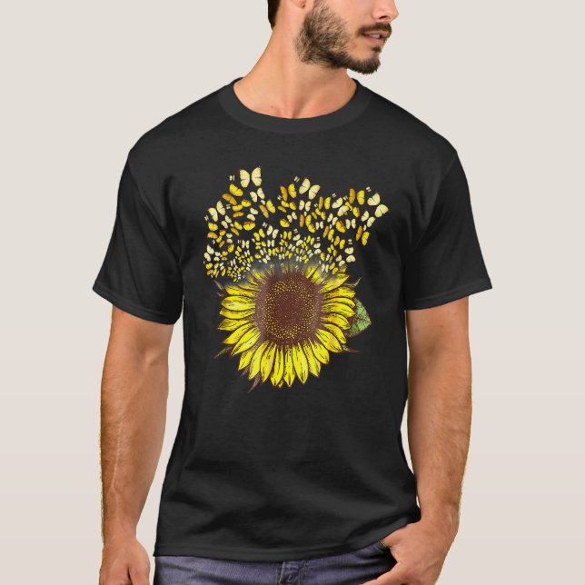 Du är min solros och mina fjärilar t shirt (Framsida)
