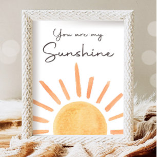 Du är min solshine Boho Little Sunshine Birthday Poster