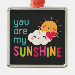 Du är min solshine Shirt, Kärlek Shirt, Valentines Julgransprydnad Metall