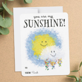 Du är min solshine Valentine Cloud med Rainbow Julkort