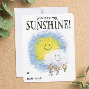 Du är min solshine Valentine Cloud med Rainbow Julkort