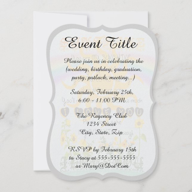 Du är min solskål inbjudningar (Framsida)