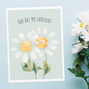 Du är min solsken Daisy Blommigt Kids Valentine Helg Vykort