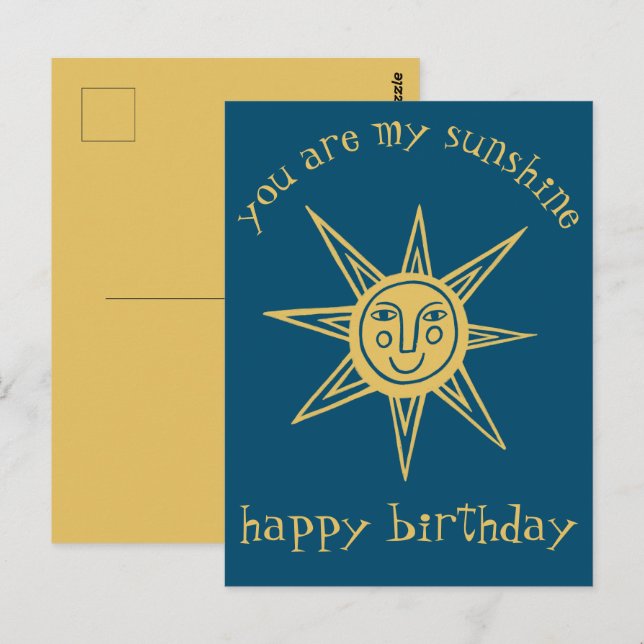 Du är min solsken GLAD FÖDELSEDAG KUND Vykort (Fram/baksida)