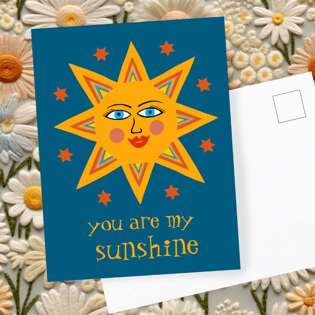 Du är min Solsken Glad Sol Anpassad Vykort (You are my Sunshine Cheerful Sun CUSTOM Postcard
)