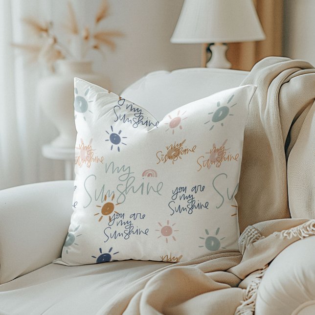 Du är min solsken i Jorden. Kudde (You Are My Sunshine in Earth Tones Reversible Throw Pillow)