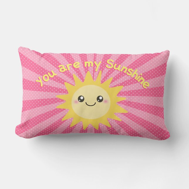 Du är min solsken i varmt rosa lumbarkudde (Framsida)