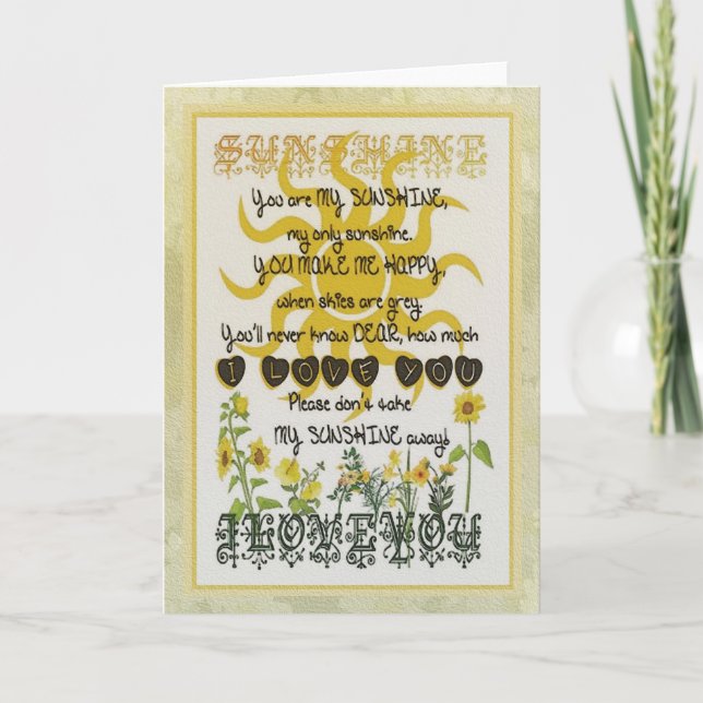 Du är min solsken kort (Framsida)