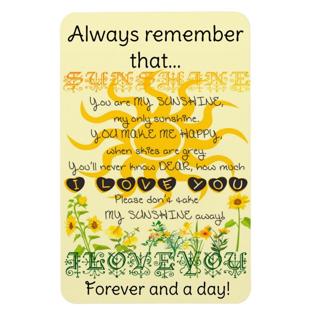 Du är min solsken magnet (Vertikal)