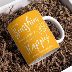 Du är min solsken och gör mig Lycklig Orange med S Kaffemugg