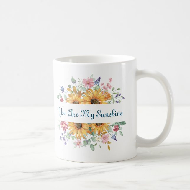 Du Är Min Solsken och Solros Citat Kaffemugg (Höger)