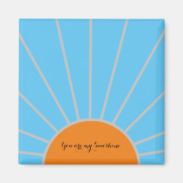 "Du är min solsken" Orange Sol och Blå himmel Magnet