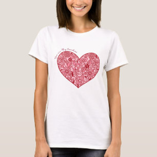 Du är min solsken   Romantiskt hjärta av blommor T Shirt