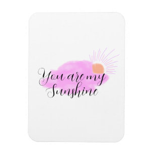 du är min solsken rosa lila solstrålar moln magnet