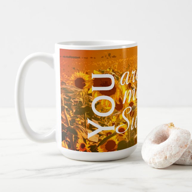 "Du är min solsken" Solros Fält Art Kaffemugg (Med munk)