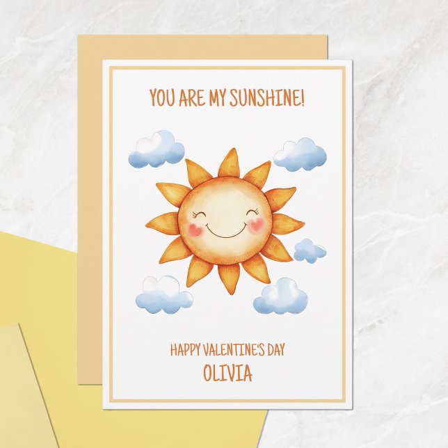 Du Är Min Solsken Söt Glad Alla Hjärtans Dag Julkort (You Are My Sunshine Cute Happy Valentine's Day Holiday Card)