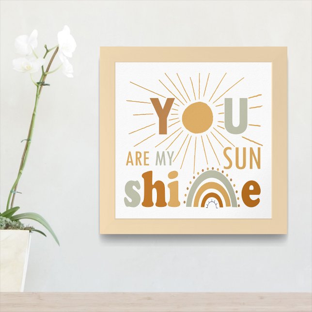 Du är min solsken, spelrum, näsborre, klassrum poster (Zazzle You Are My Sunshine, Playroom , Nursery, classroom Framed Art (Entryway))