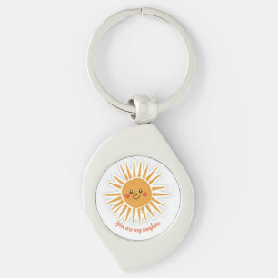 Du är min solsken swirl silverfärgad nyckelring