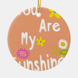 "Du är min solsken" Typografi - Orange Julgransprydnad Keramik