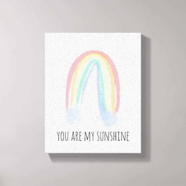 Du är min solsken vattenfärg målad regnbåge  canvastryck (Framsida)