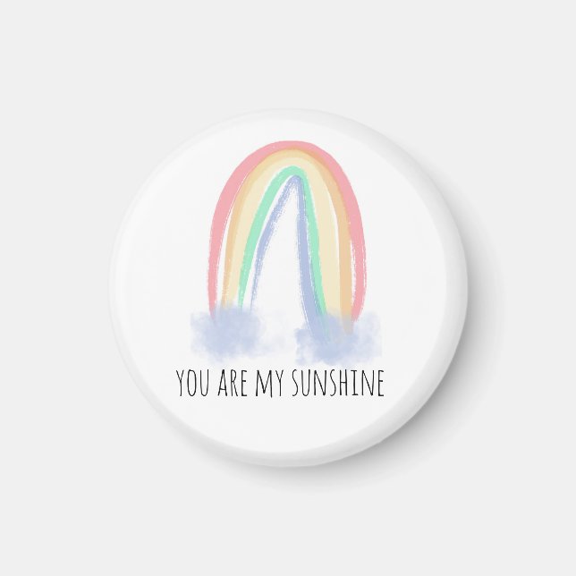 Du är min solsken vattenfärg målad regnbåge  magnet (Framsidan)