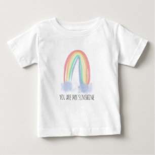 Du är min solsken vattenfärg målad regnbåge t shirt