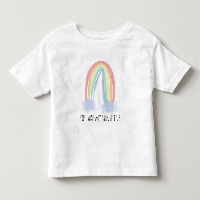 Du är min solsken vattenfärg målad regnbåge  t shirt (Framsida)