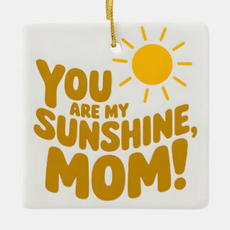 Du är min solskenare Mamma! Gult Sol Julgransprydnad Keramik