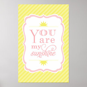 Du är min solskenGult  Flicka Nursery Poster