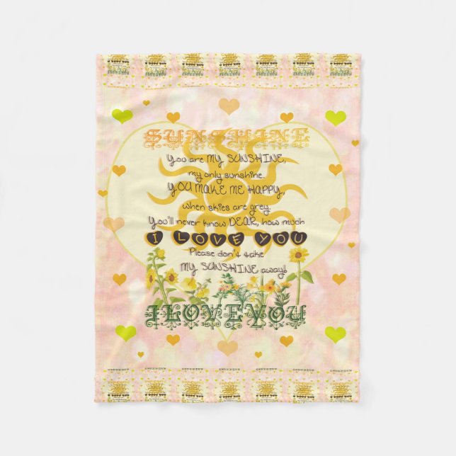 Du är min solskenhjärta fleecefilt (Framsidan)