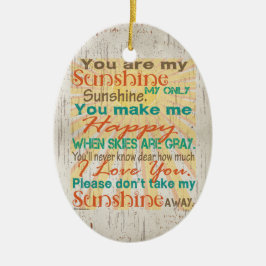 Du är min solskenOrange/Teal/Cream Julgransprydnad Keramik