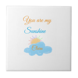 Du är min solskensfärgade gult orange sol rockmoln kakelplatta