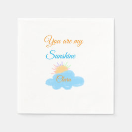 Du är min solskensfärgade gult orange sol rockmoln pappersservett