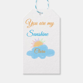 Du är min solskensfärgade gult orange sol rockmoln presentetikett