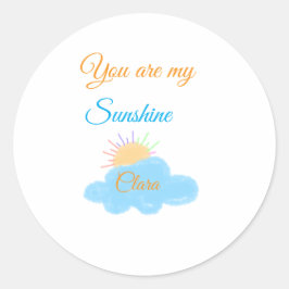 Du är min solskensfärgade gult orange sol rockmoln runt klistermärke