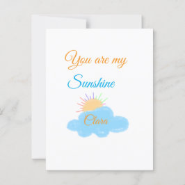 Du är min solskensfärgade gult orange sol rockmoln vykort