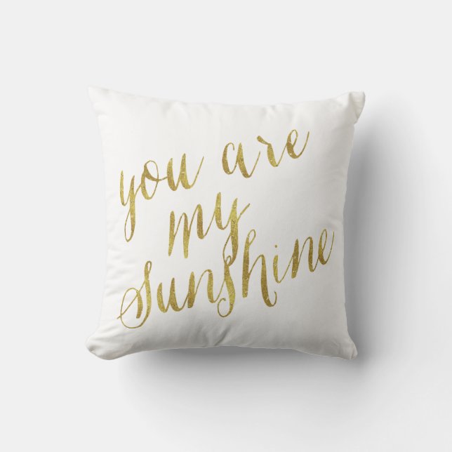 Du är min solskensoffert Faux Gold Foil Sparkly Kudde (Framsida)