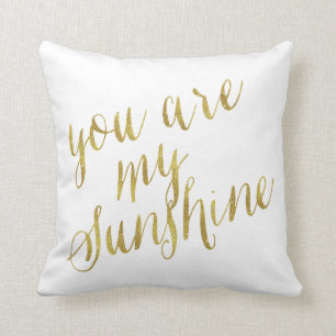 Du är min solskensoffert Faux Gold Foil Sparkly Kudde