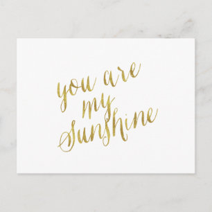 Du är min solskensoffert Faux Gold Foil Sparkly Vykort