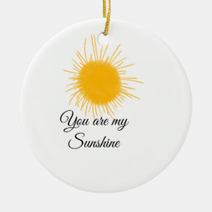 Du är min solskenssolstråle gult orange sol rockor julgransprydnad keramik