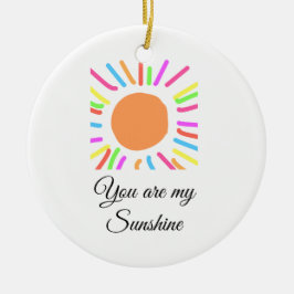 Du är min solskenssolstråle gult orange sol rockor julgransprydnad keramik