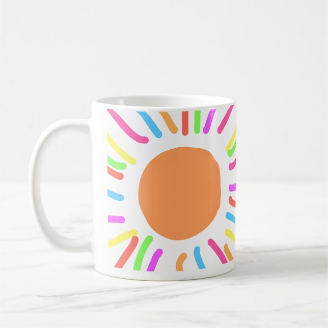 Du är min solskenssolstråle gult orange sol rockor kaffemugg (Vänster)