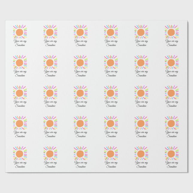 Du är min solskenssolstråle gult orange sol rockor presentpapper (Platt)